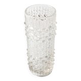 Vase vintage en verre pressé clair CandleWax par František Pečený / 1972