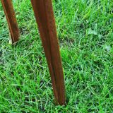 half-moon bedside pair in marquetry, bronze ornaments