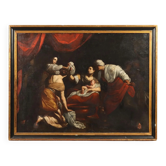 Ancient painting The Birth of the Virgin Mary, copy after S. Vouet '600