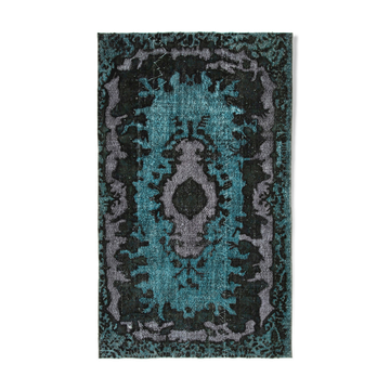 Tapis oriental des années 1980 tissé à la main 175 cm x 292 cm Tapis noir