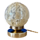 Beautiful table lamp, vintage Art Deco glass globe from Clichy in pink. Diameter