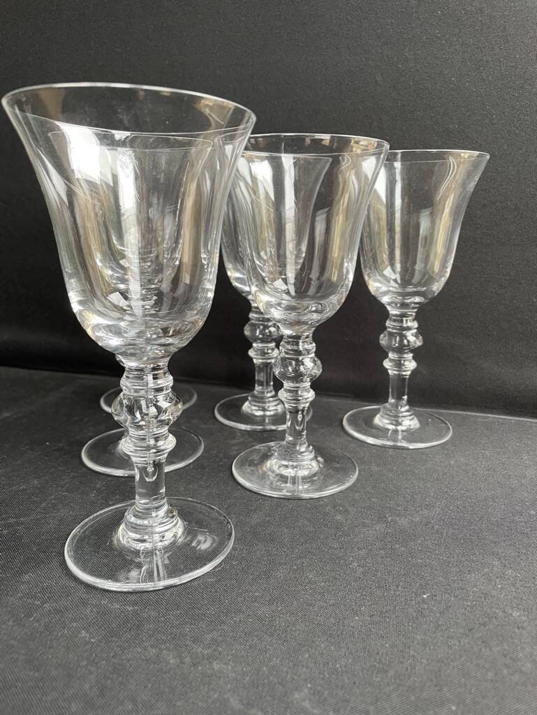 6 Water glasses – Stamped blown crystal