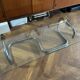 1970s design coffee table in rectangular glass with chrome legs