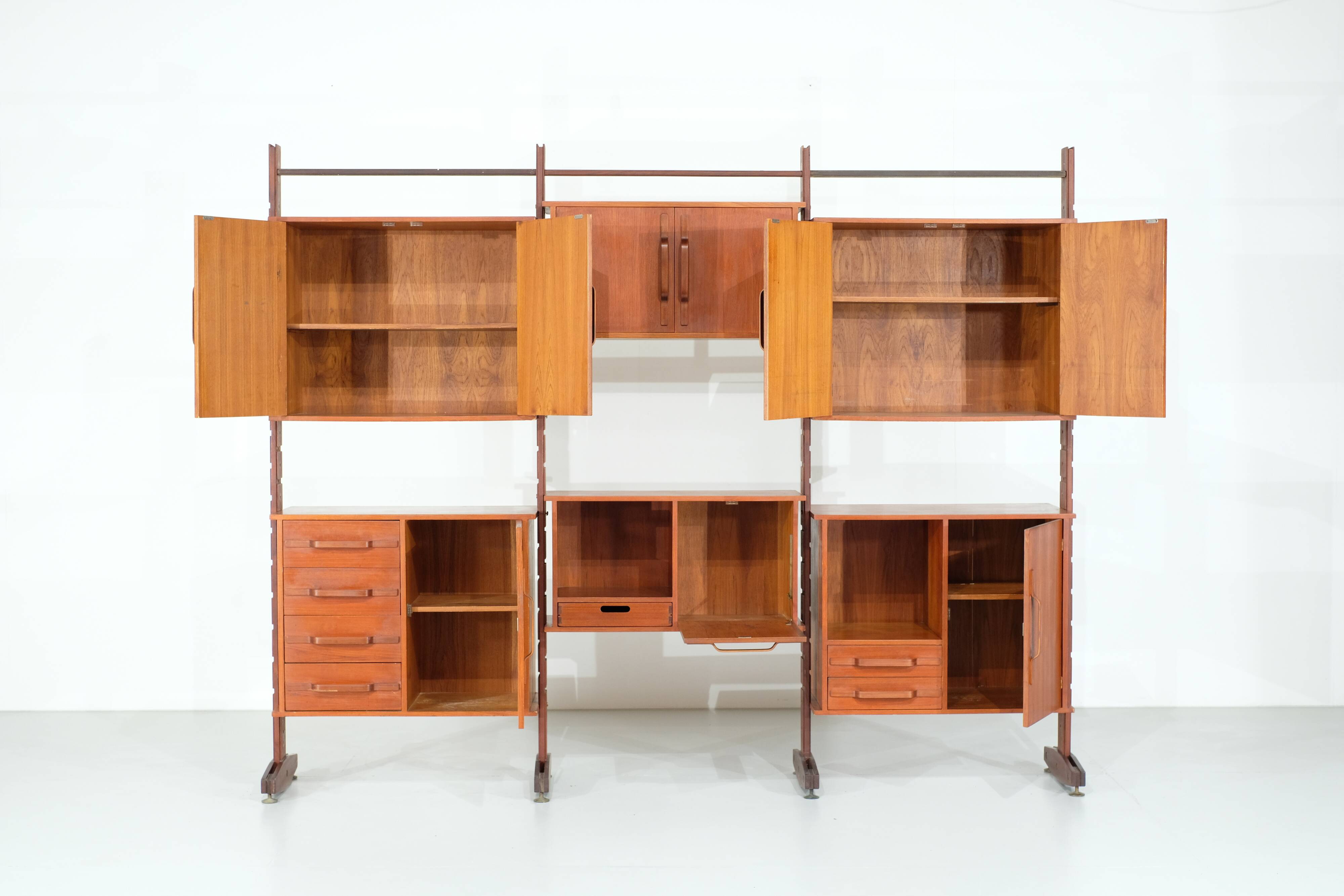 Italian teak wall unit - 1960s