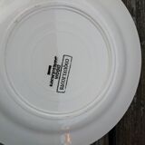 Lot of mismatched burgundy red plates