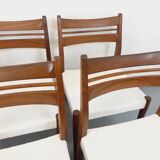 Set of 6 vintage Scandinavian chairs in teak and bouclette fabric from the 60s