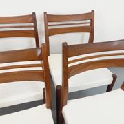 Set of 6 vintage Scandinavian chairs in teak and bouclette fabric from the 60s