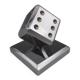 Art Deco vintage chrome metal paperweight/bookend "dice"
