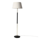 Scandinavian brass and black wood floor lamp, 1950s/60s
