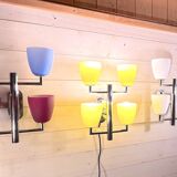 Fontana Arte, Set of 3 4-Light Wall Lamps, Murano Glass, Italy