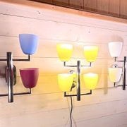 Fontana Arte, Set of 3 4-Light Wall Lamps, Murano Glass, Italy