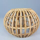 Pouf, jardinière, tabouret ou table d'appoint en rotin vintage des années 1960 par Dirk van Sliedrecht