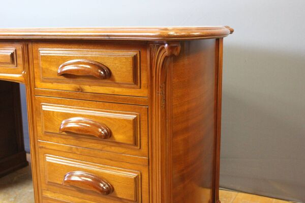 Bureau Plat Art Nouveau en Acajou signé Emile Gallé