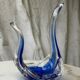 Objet déco style Italien années 60's en verre bleu et transparent