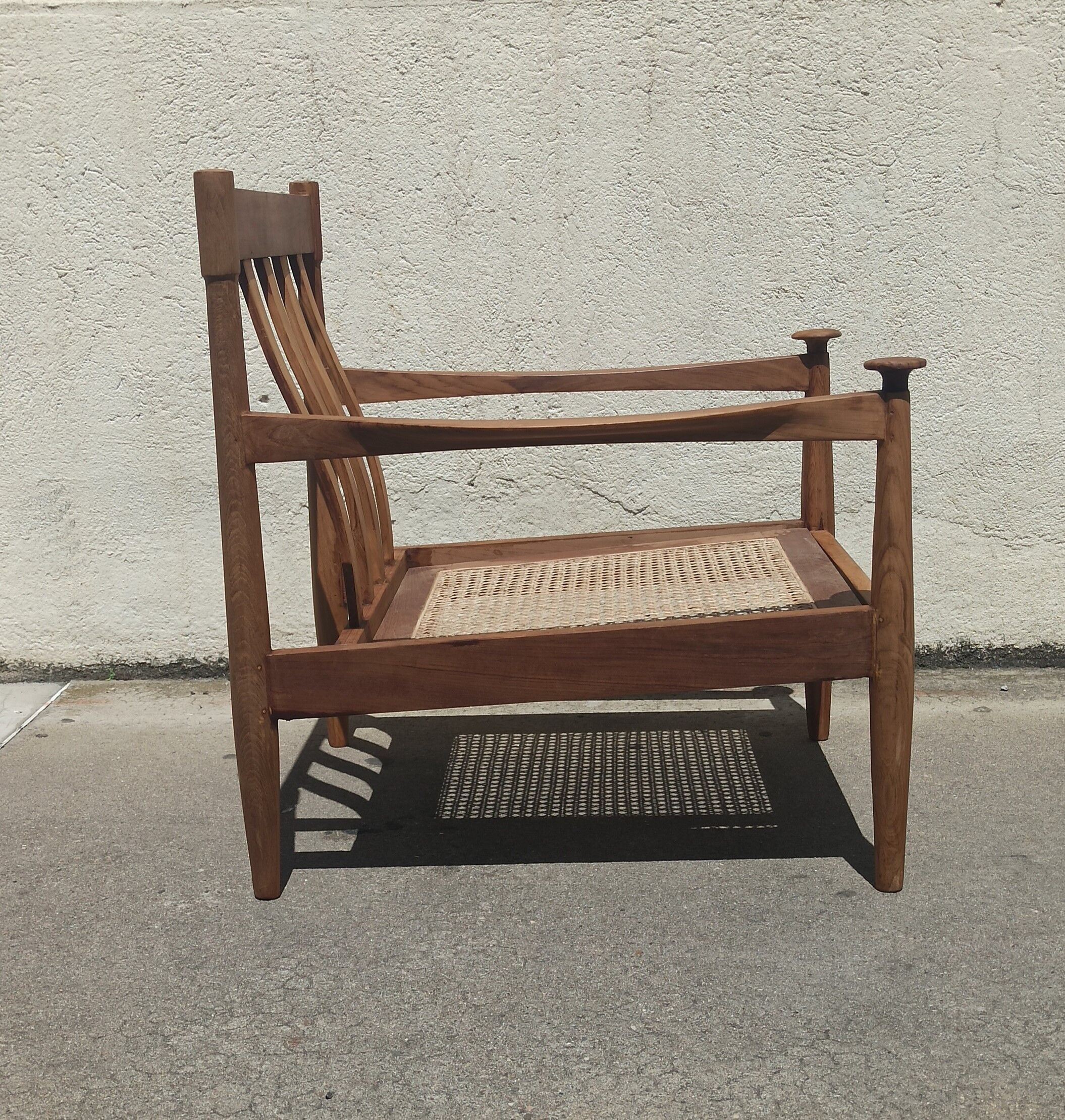 Pair of scandinavian armchairs 50s solid teak