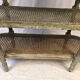 Louis XVI style console in grey/green lacquered wood