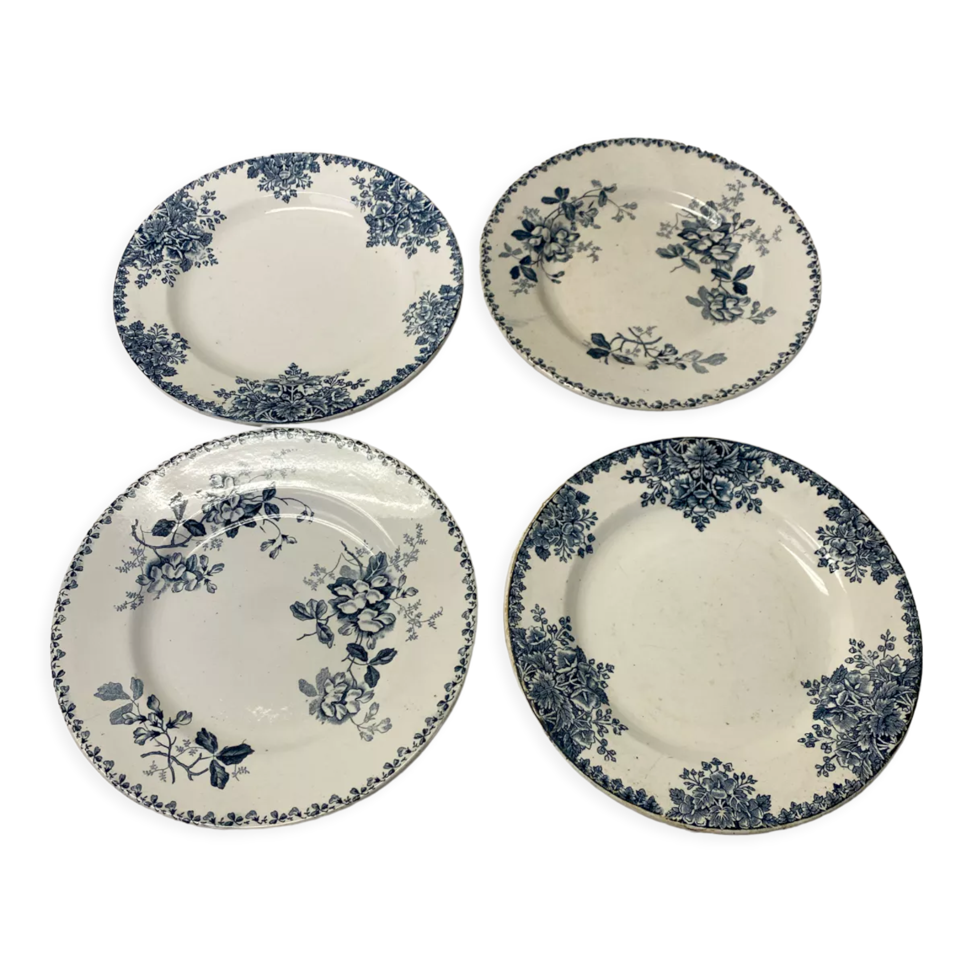 Set of 4 old iron earth plates