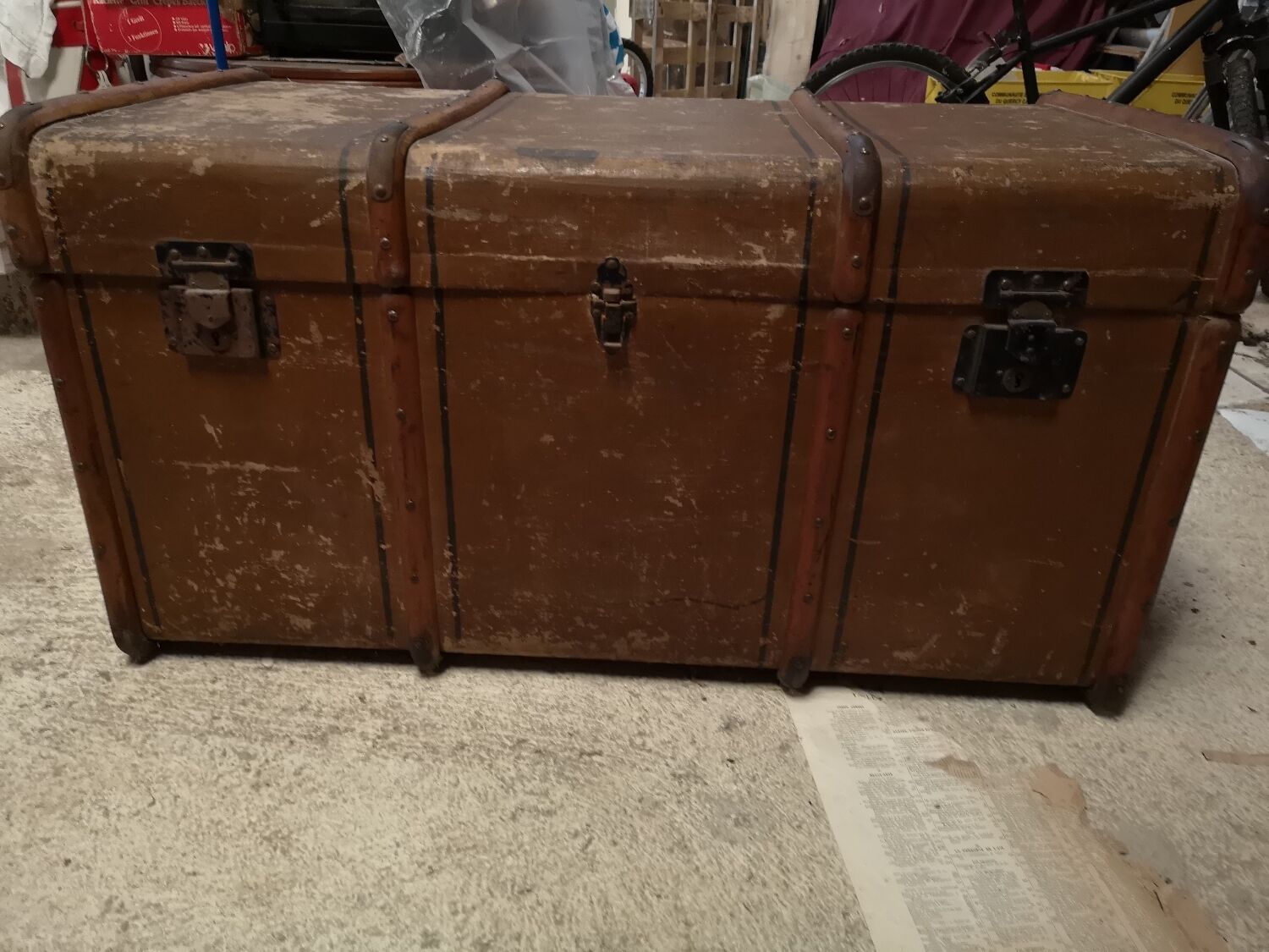 Antique travel trunk