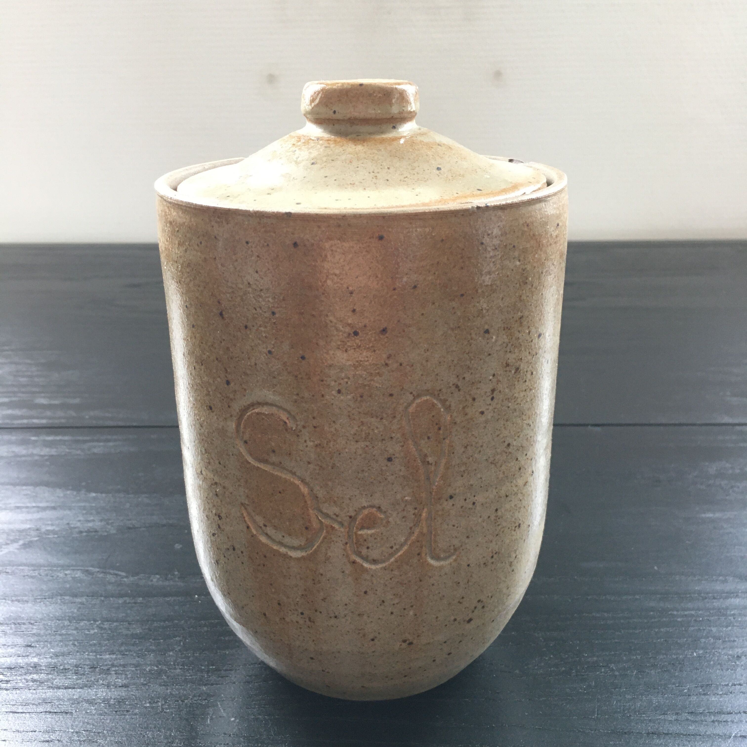 Sandstone salt pot