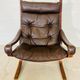 Vintage norwegian leather seista chair & ottoman by ingmar relling