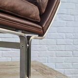 Unique piece - Danish chrome and leather armchair attributed to Poul Nørreklit