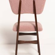 "Butterfly" dining chair in pink boucle, Europe, 1960s