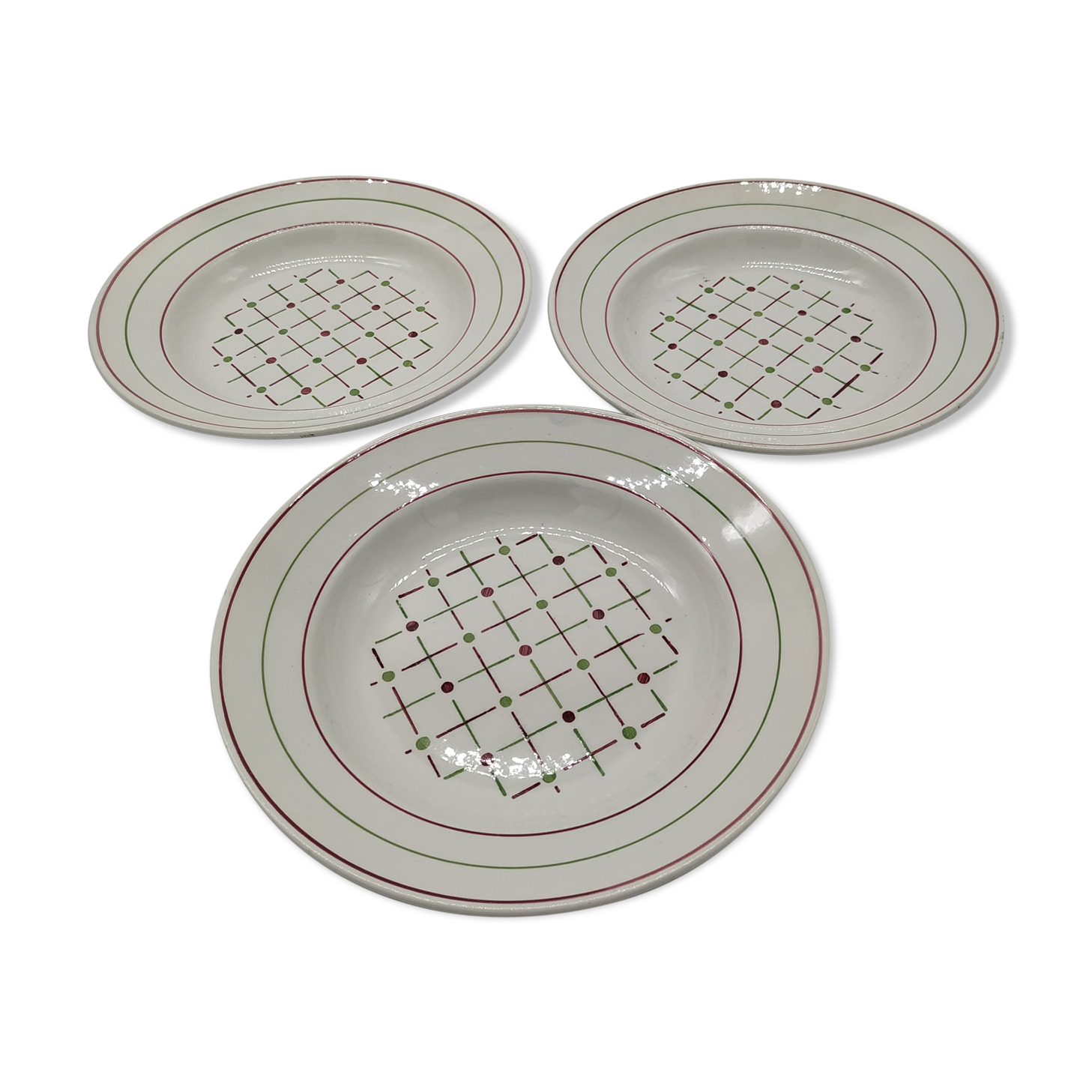 Set of 3 Betty hollow plates from the Lunéville factory