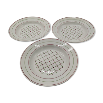 Set of 3 Betty hollow plates from the Lunéville factory