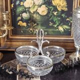 Silver-plated metal and crystal aperitif service