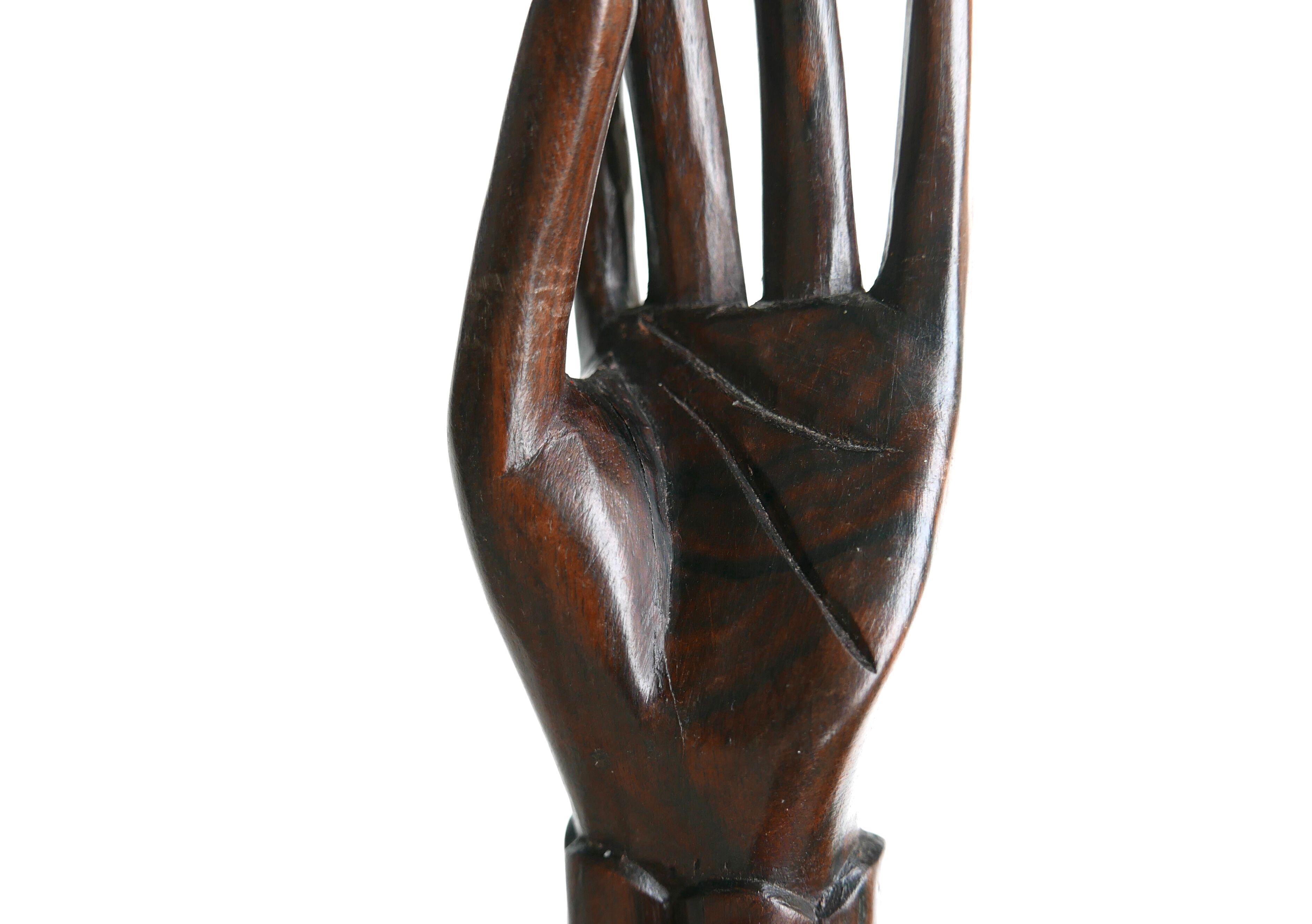 Wooden baguier hand, 70s