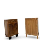 Tables de chevet italiennes élégantes de style art déco des années 1940/1950.