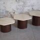 Three Gigogne Travertine coffee tables 1960