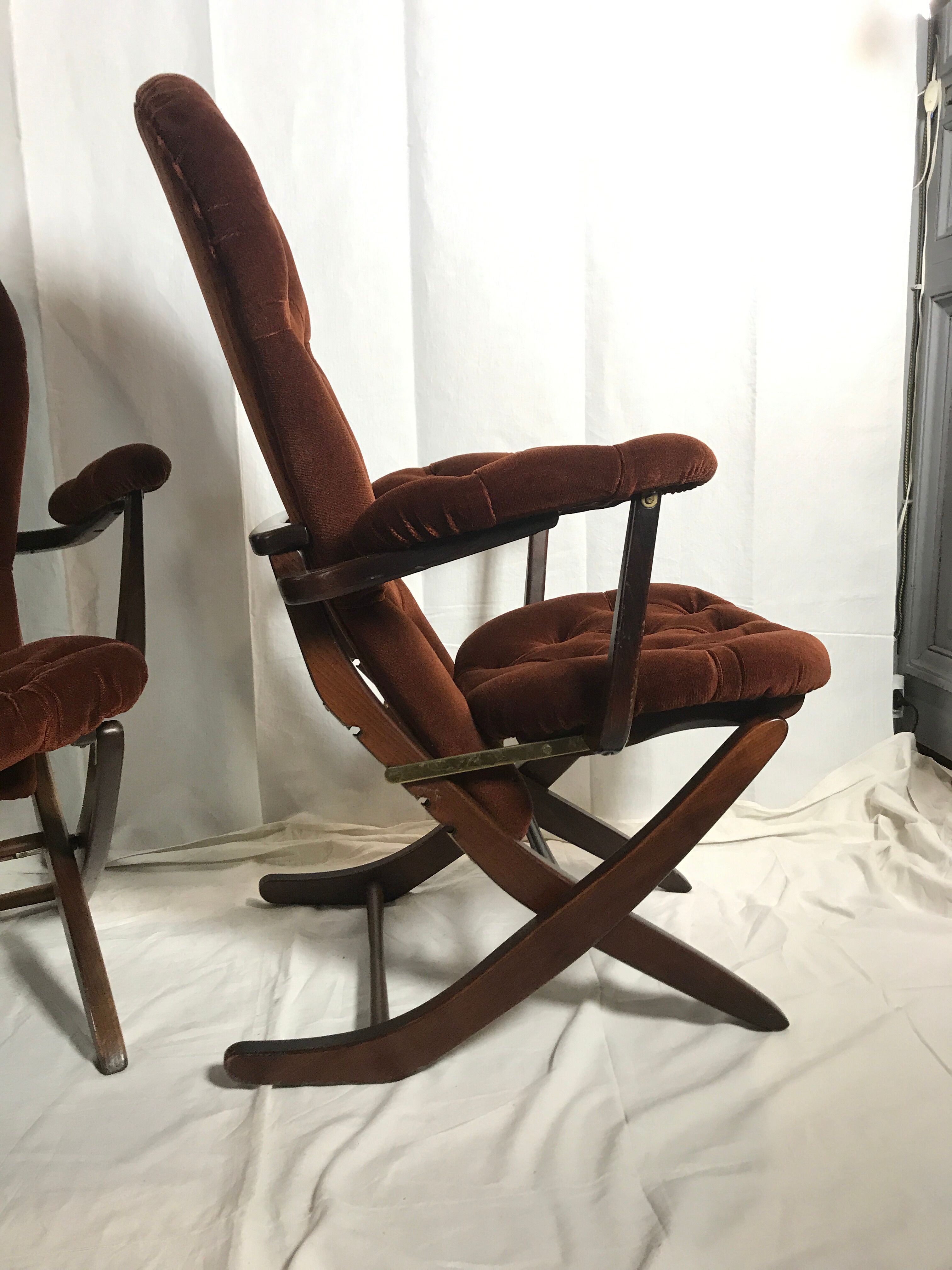 Vintage armchairs and rest feet