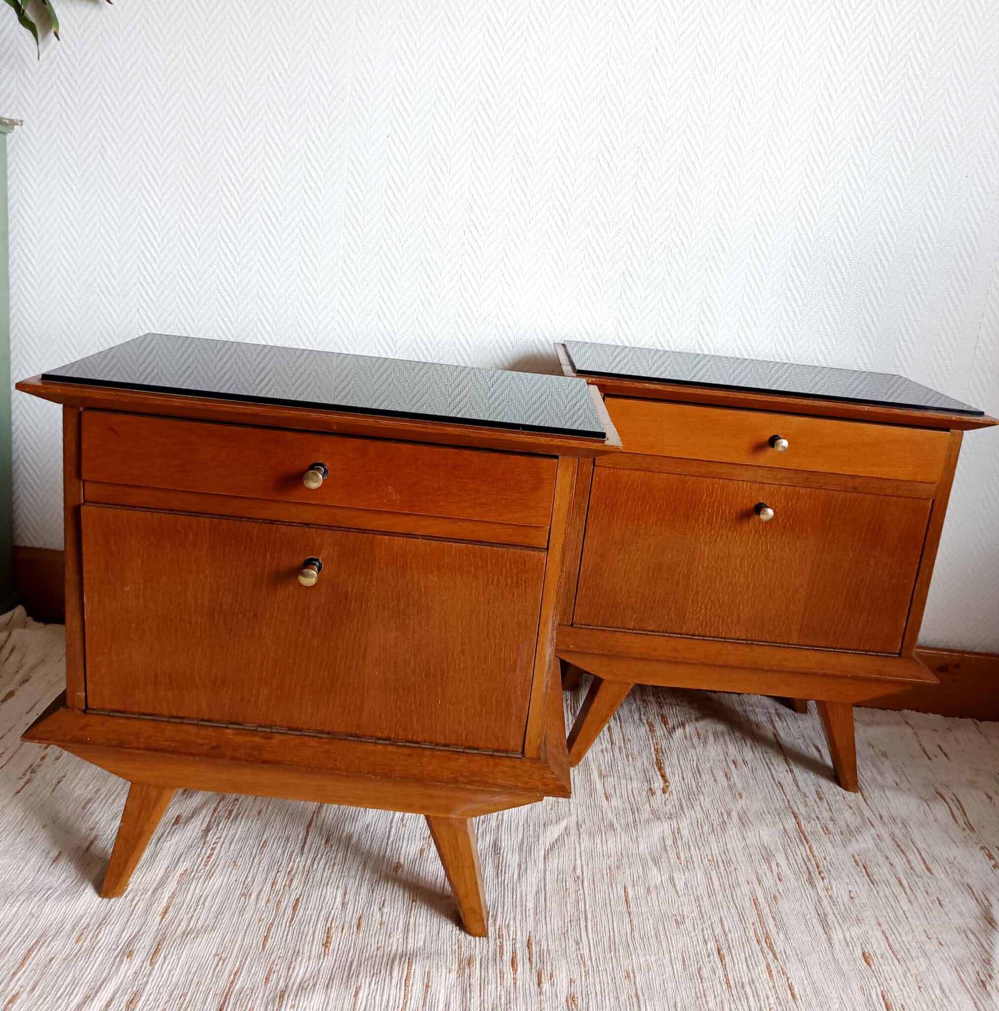 Vintage bedside tables from the 1950s.