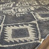 Jute-Wool Handwoven Kilim Rug, Living Area, Indian Traditional RUG\CARPET