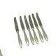 Set of bread knives Modernism, silver-plated brass, Poland, 1950s