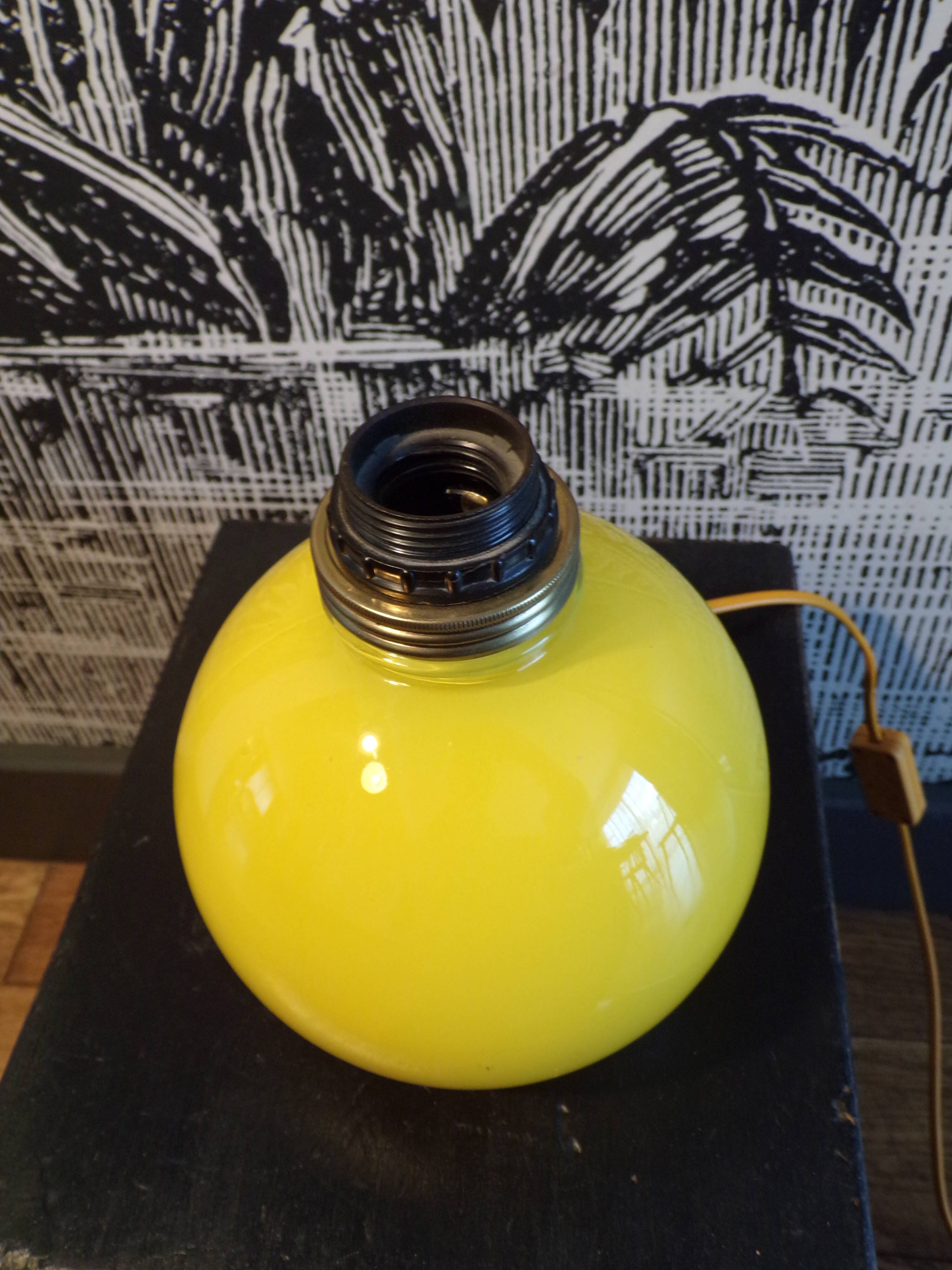 Lampe boule verre 1980