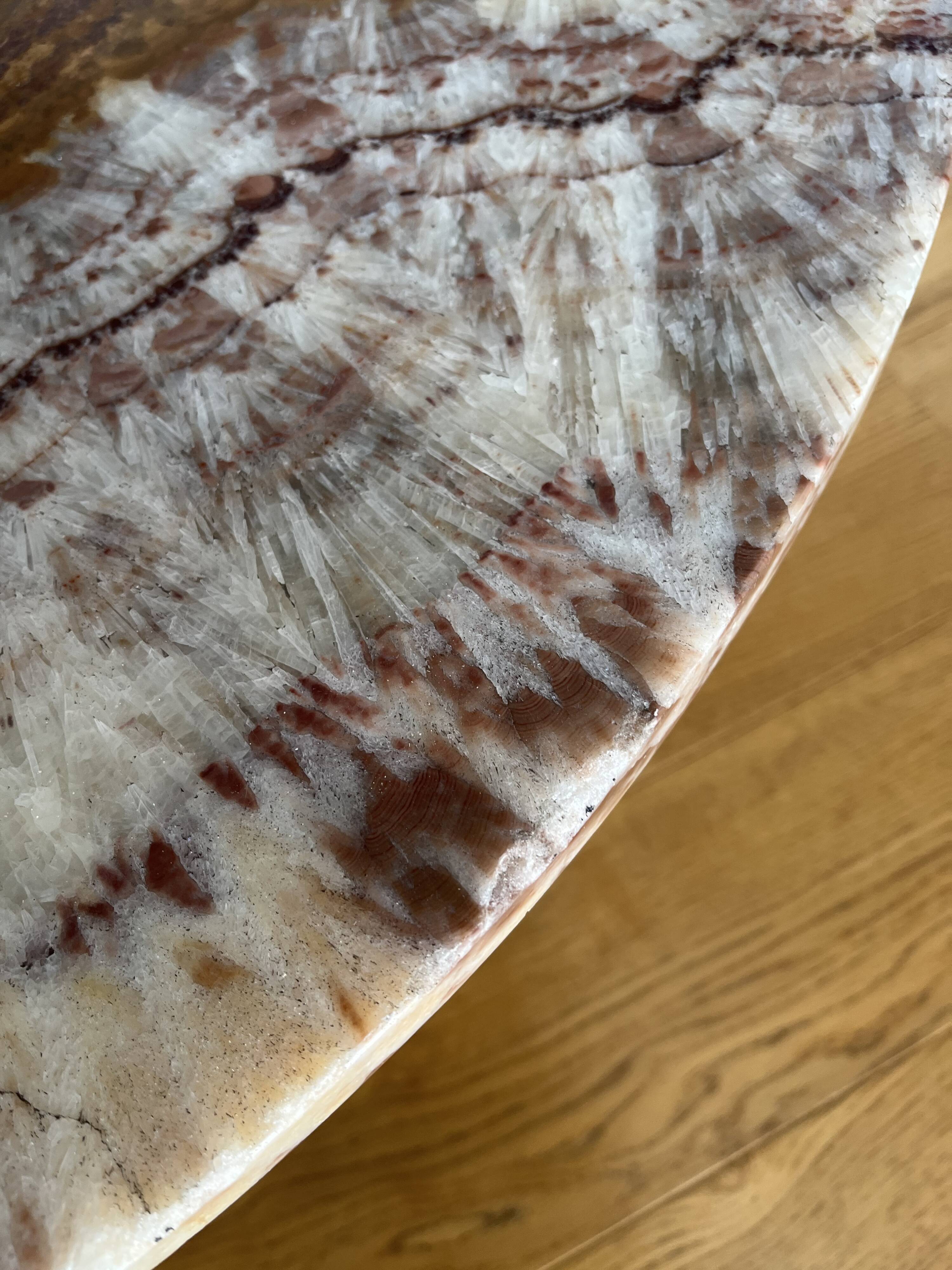 Beautiful coffee table pink marble top