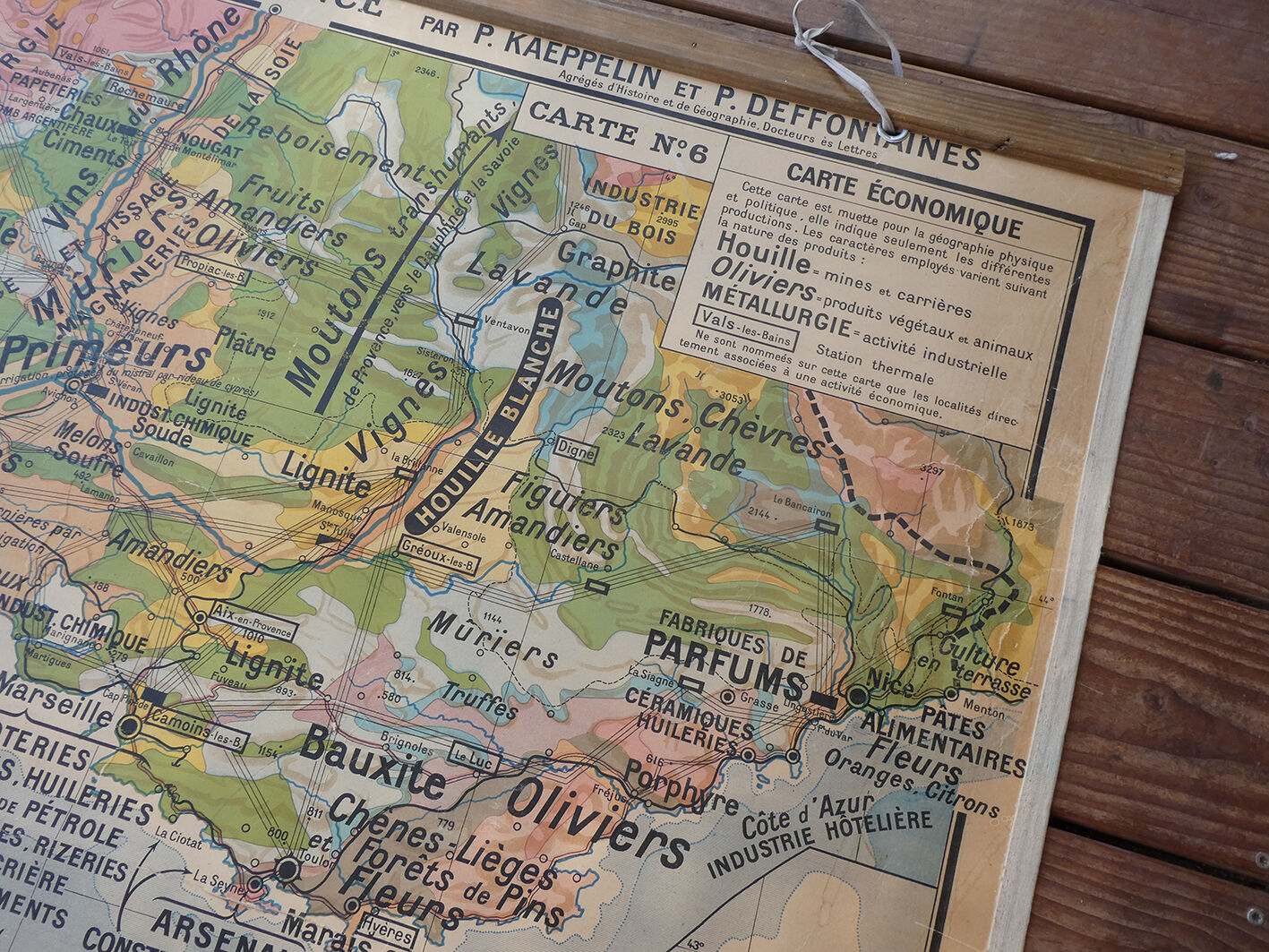 Ancient school map "Midi Mediterranean and Corsica" - Paul Kaeppelin