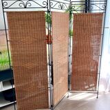 Wrought Iron and Rattan Screen
