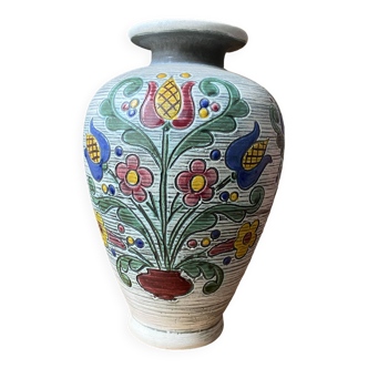 Large vase autrichien fleuri