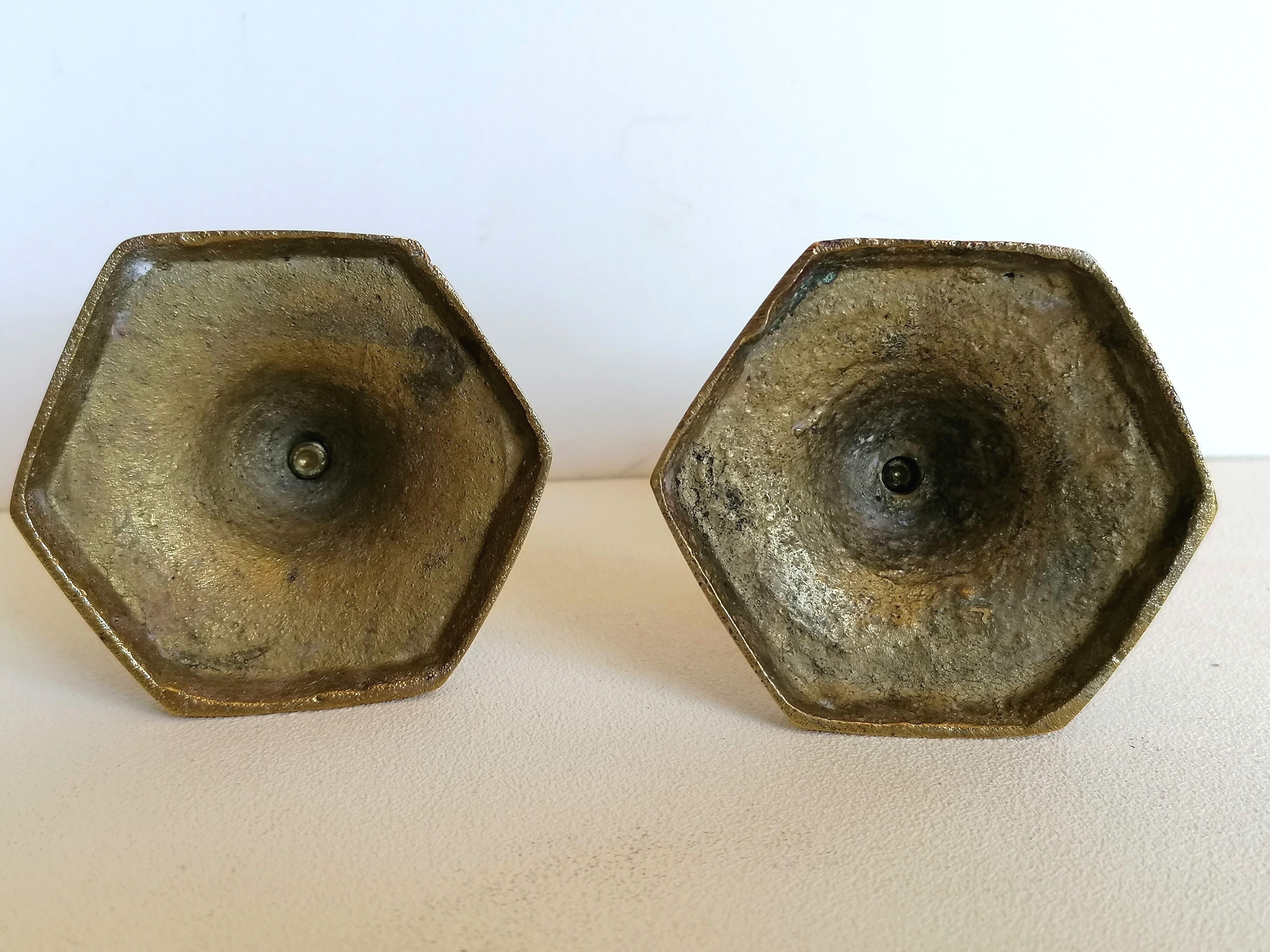 Pair of brass candlesticks