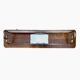 Large Art Deco wall-mounted coat rack in wood and chrome metal with mirror