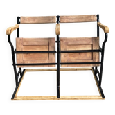 Two-seater folding theatre bench