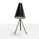 Black tripod table lamp by Falkenbergs Belysning, Sweden 1950s