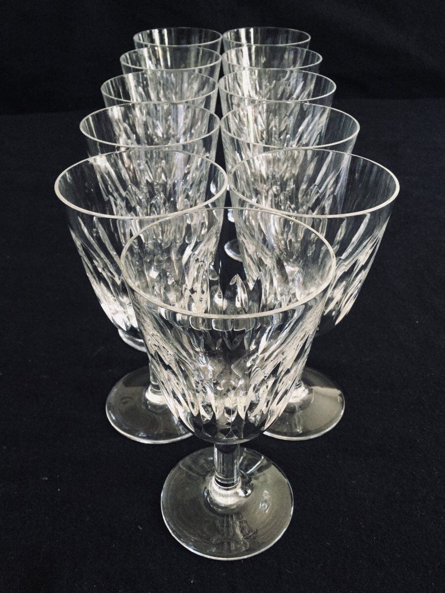 Set of 11 crystal red wine glasses Baccarat model Casino