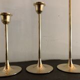 4 Scandinavian brass candle holders