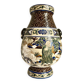 Vase polychrome en grès de Biên Hoa - Vietnam