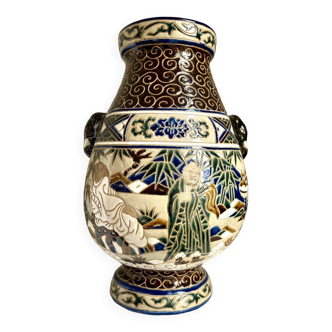 Polychrome sandstone vase from Biên Hoa - Vietnam