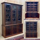 English two-piece mahogany bookcase, made in the 1970s
